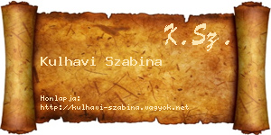 Kulhavi Szabina névjegykártya