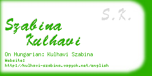 szabina kulhavi business card
